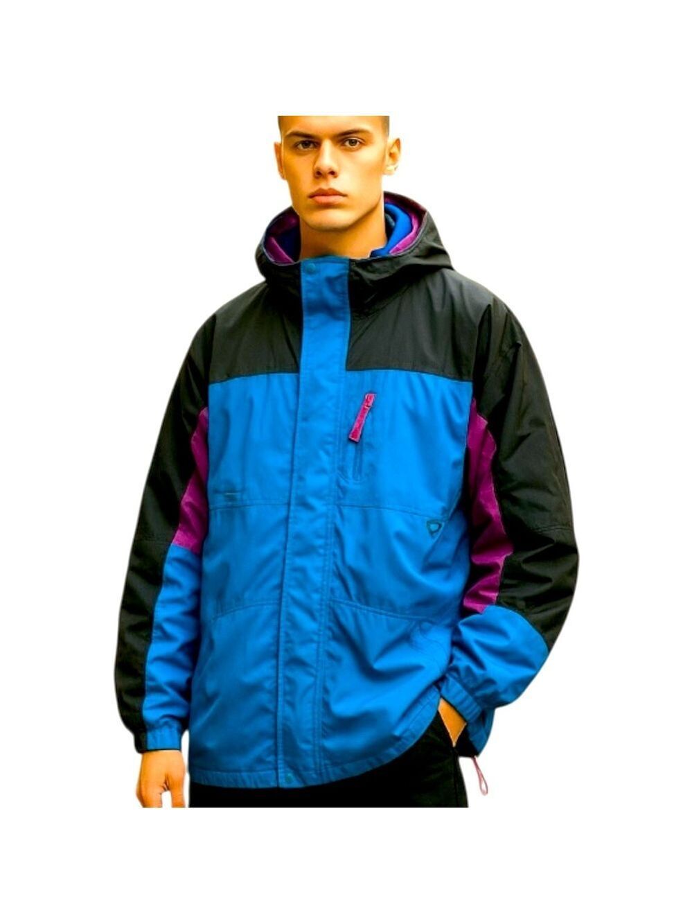 Columbia Gizzmo 90s Parka + Bomber Coat L Reversible 3 in 1 Windbreaker Jacket